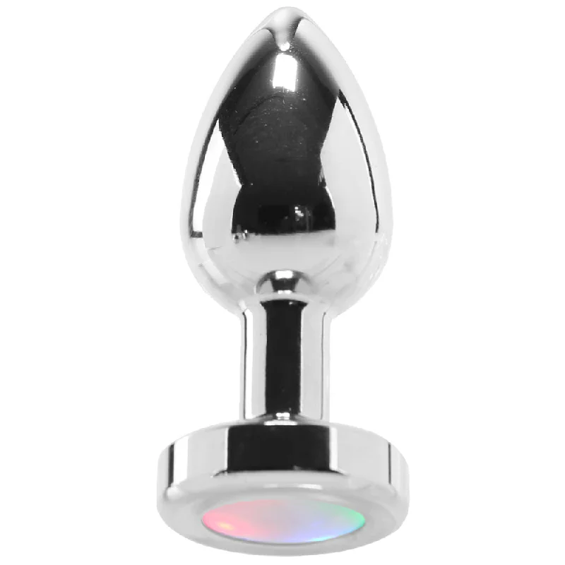 Anal toys for pair thrill-Booty Sparks Silver Light Up Anal Plug in Small