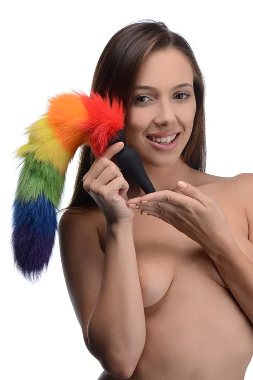 Anal toys with stretch fit-Rainbow Tail Anal Plug