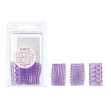 cock ring for steady vibes-Senso Rings 3 Pack - Purple