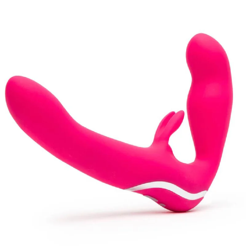 firm rubber straight dildo-Lovehoney Happy Rabbit Strapless Strap On Rabbit Vibe - Pink