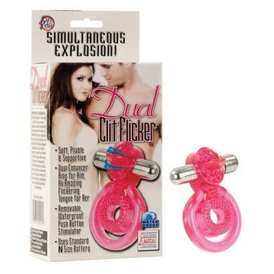 cock ring for wild nights-Dual Clit Flicker - Pink