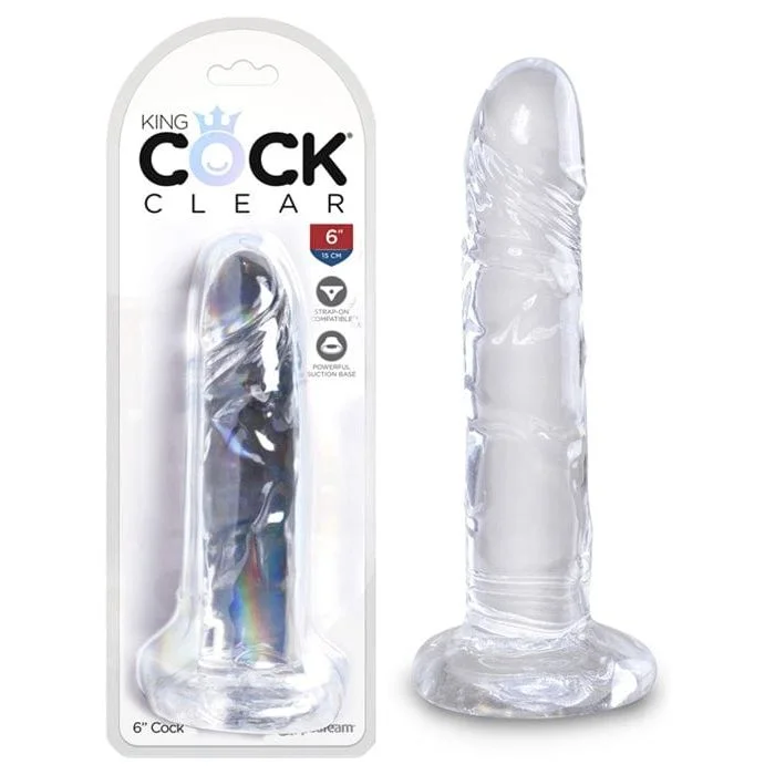 small rubber thin dildo-Dildo Réaliste - Pipedream - King Cock Clear 6" Cock