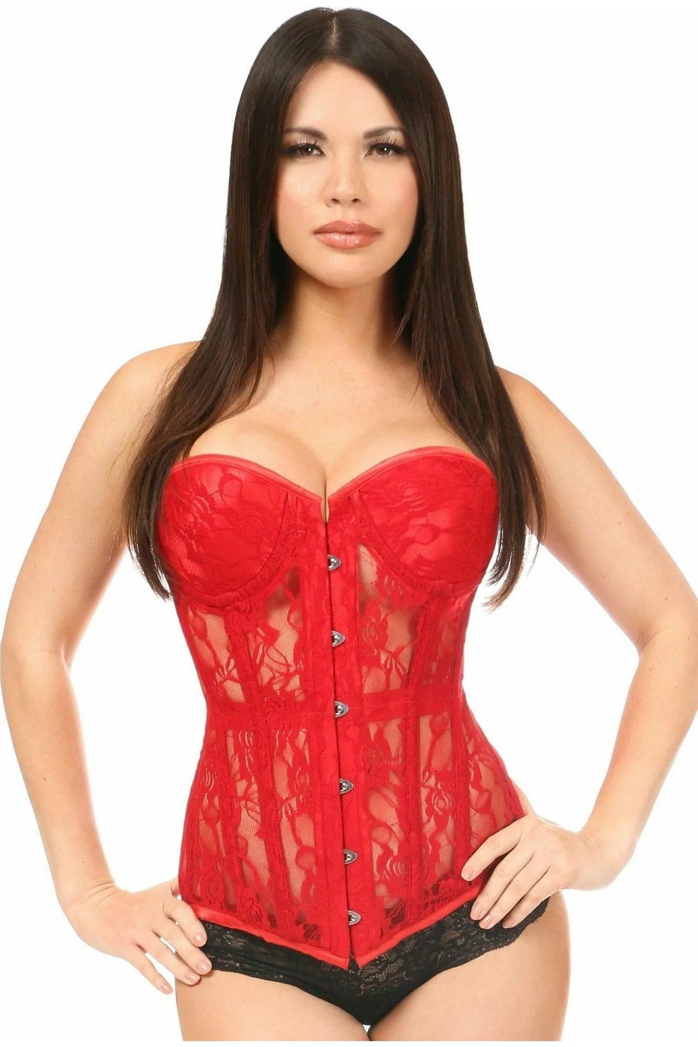 corset with back edging-Queen Sheer Lavish Lace Underwire Corset