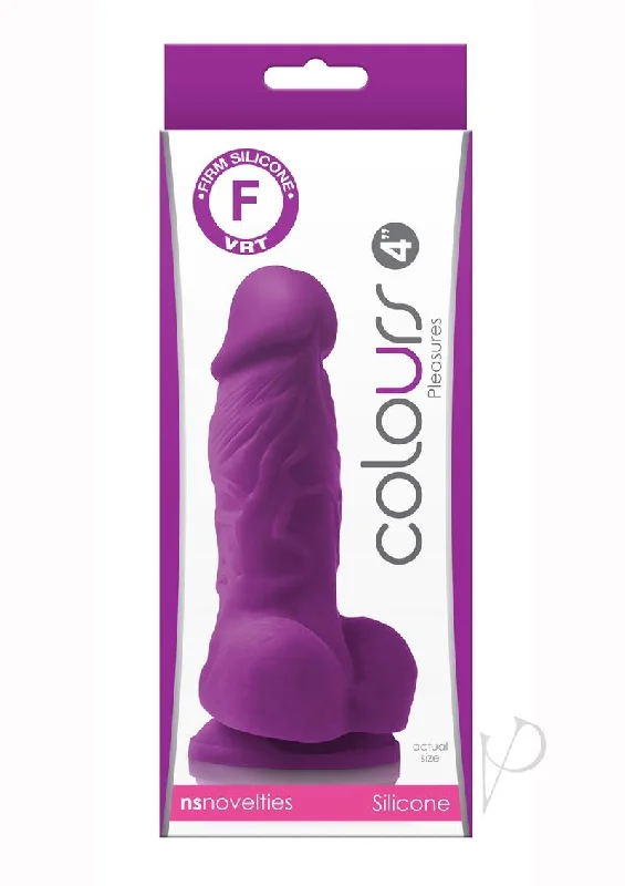 smooth rubber thin dildo-Colours Pleasures 4 Dildo Purple