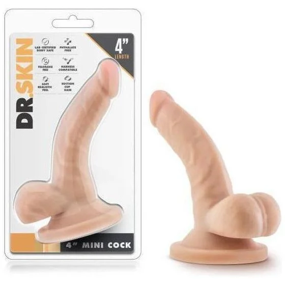 realistic silicone thick dildo-Dildo - Dr.Skin - 4'' Mini Cock Beige