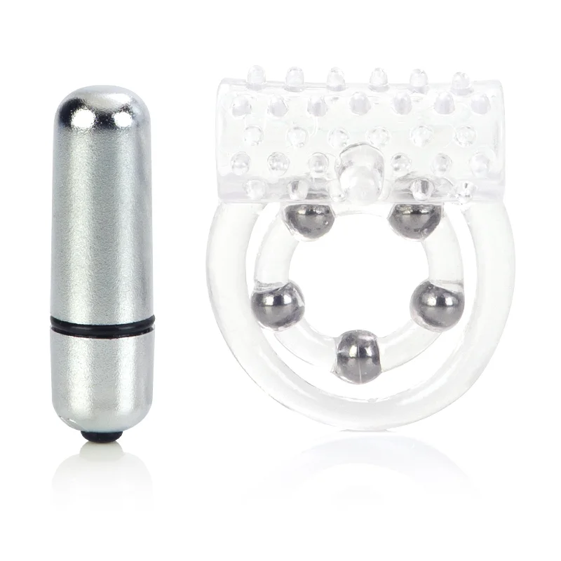 cock ring with grooved play-Maximus Enhancement Ring 5 Stroker Beads - Clear