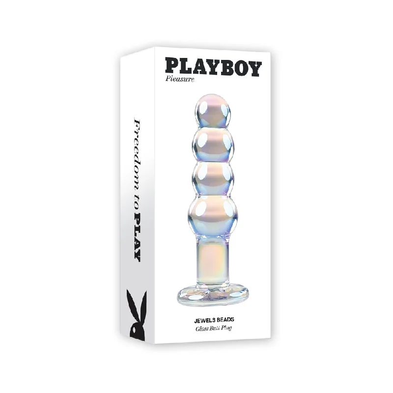 Anal toys with wet-proof seal-Playboy Jewels Beads Glass Dildo