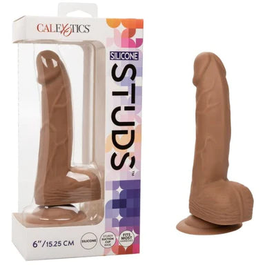 flexible rubber ribbed dildo-Studs Realistic Dildo 6" by Cal Exotics