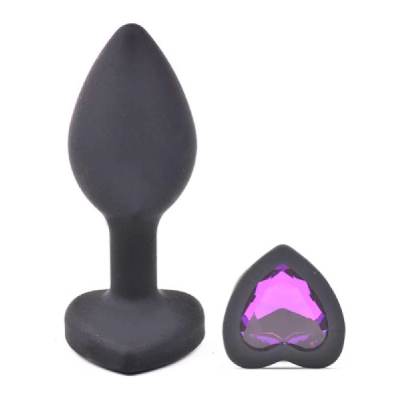 Anal toys with tiny joy-Small Silicone Anal Plug with Heart Shape Diamond