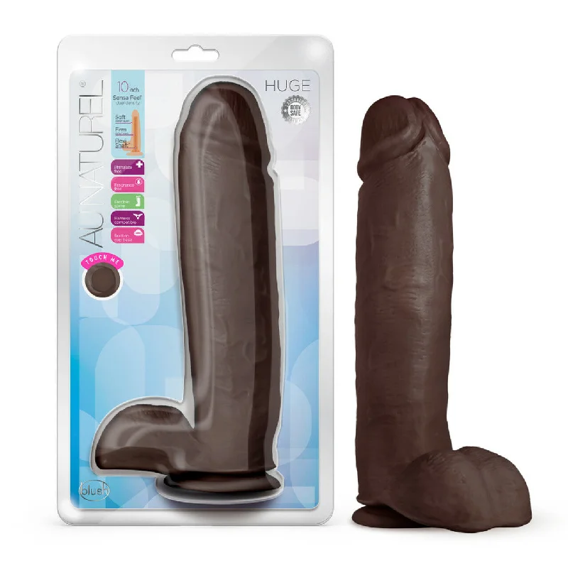 large silicone orange dildo-Au Naturel Huge 10in Dildo Chocolate