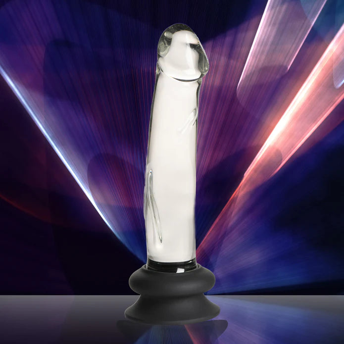 firm glass lifelike dildo-Pleasure Crystals 7.6" Glass Dildo W/ Silicone Base