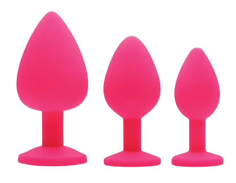 Anal toys for cozy joy-3pc Silicone Gemed Anal Plugs