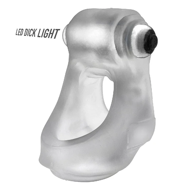 cock ring with handy storage-Oxballs Glowsling Cocksling Led Clear Ice