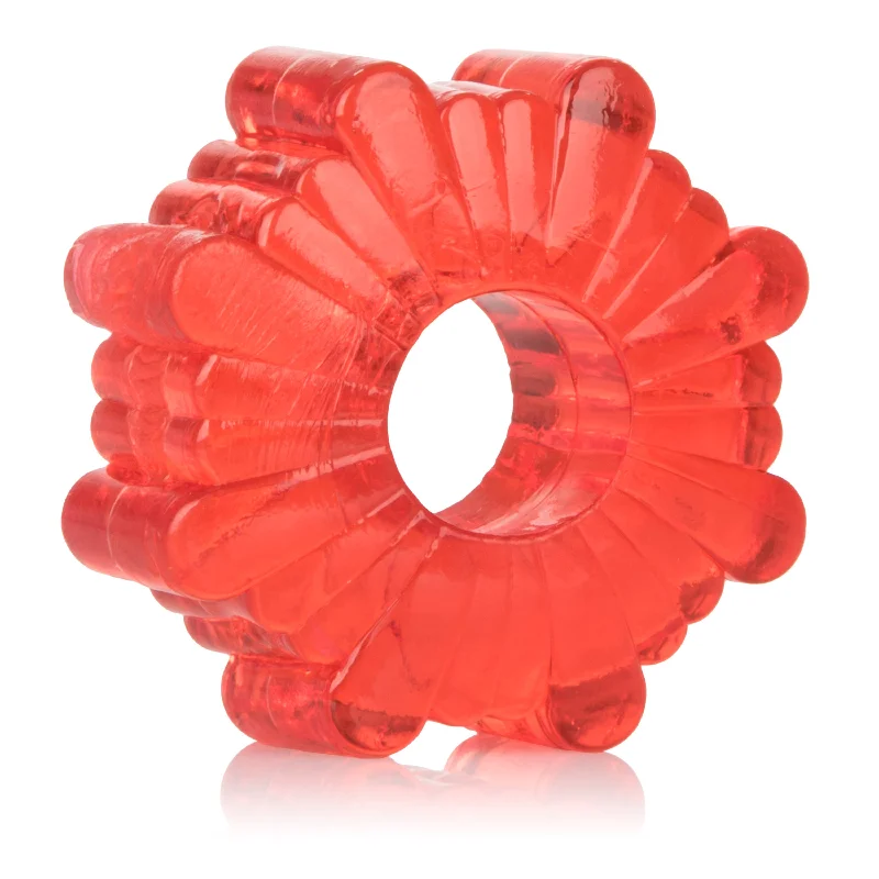 cock ring for intimate play-Basic Essentials 4 Pack - Red