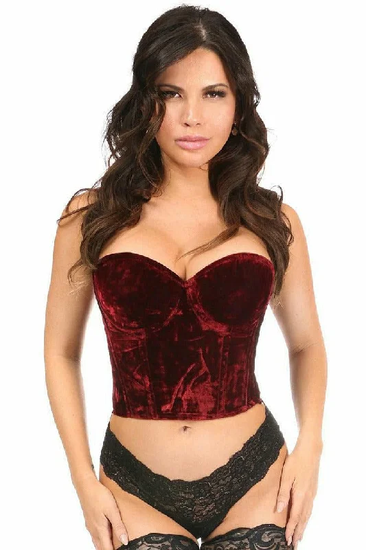 corset top with velvet panels-Queen Lavish Velvet Underwire Bustier