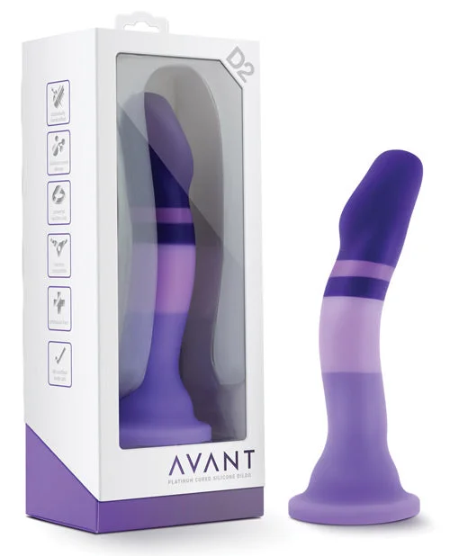 textured silicone pink dildo-Blush Avant D2 Silicone Dildo - Purple Rain