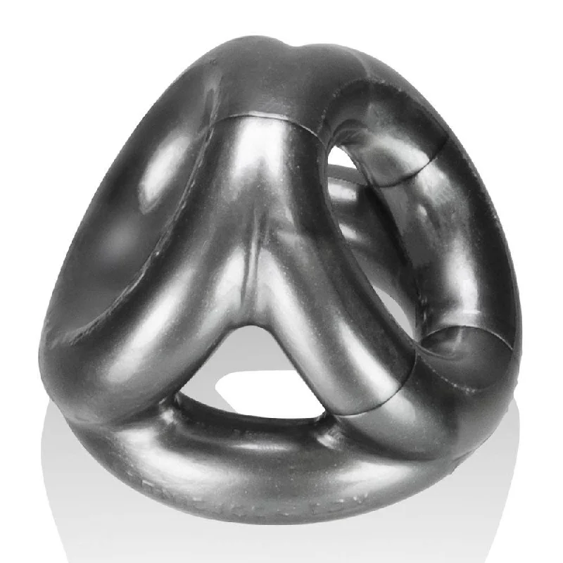 cock ring for nighttime use-Oxballs Tri Sport Cocksling Silver