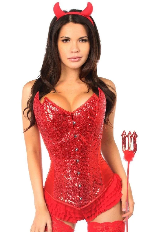 corset for vampire style-Top Drawer 4 PC Devilicious Premium Corset Costume