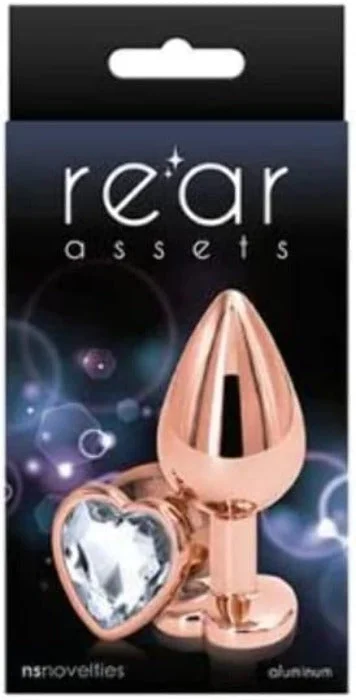 Anal toys for free thrill-Rear Assets Rose Gold ''Medium'' Heart-Shaped Butt Plug (Clear Jewel)