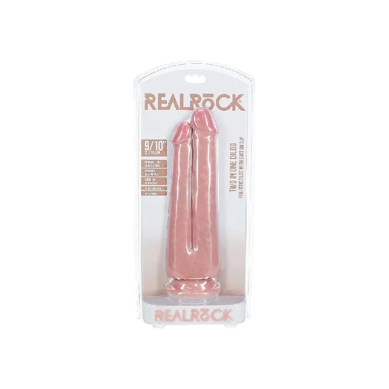 veined silicone matte dildo-Realrock Two in One Realistic Dildo 9 & 10" by Shots