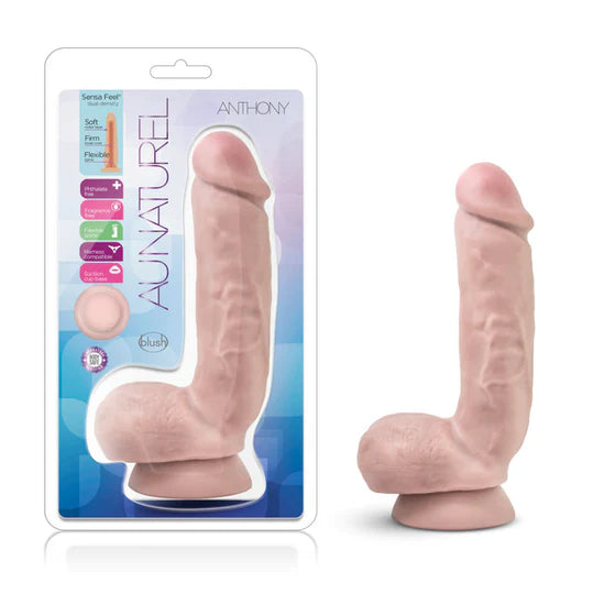 vibrating glass matte dildo-Au Naturel Anthony Dildo 8.5" by Blush