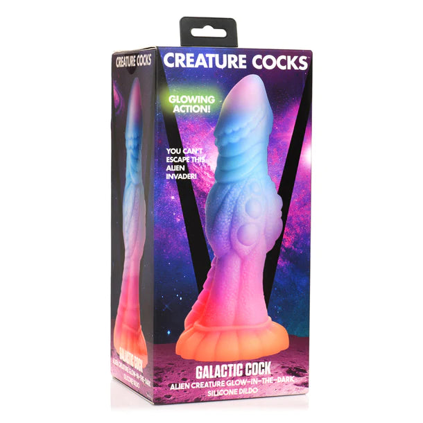 curved metallic large dildo-Creature Cocks Galactic Alien Dildo by XR