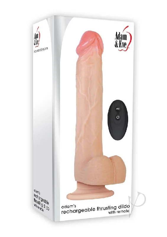 small rubber straight dildo-Aande Adams Recharge Thrust Dildo W/remote