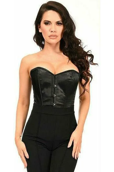 corset dress taupe satin-Lavish Satin Overbust Corset w/Busk Closure