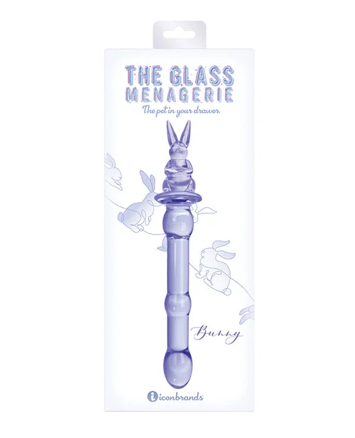 thin glass yellow dildo-Glass Menagerie Rabbit Glass Dildo - Pink