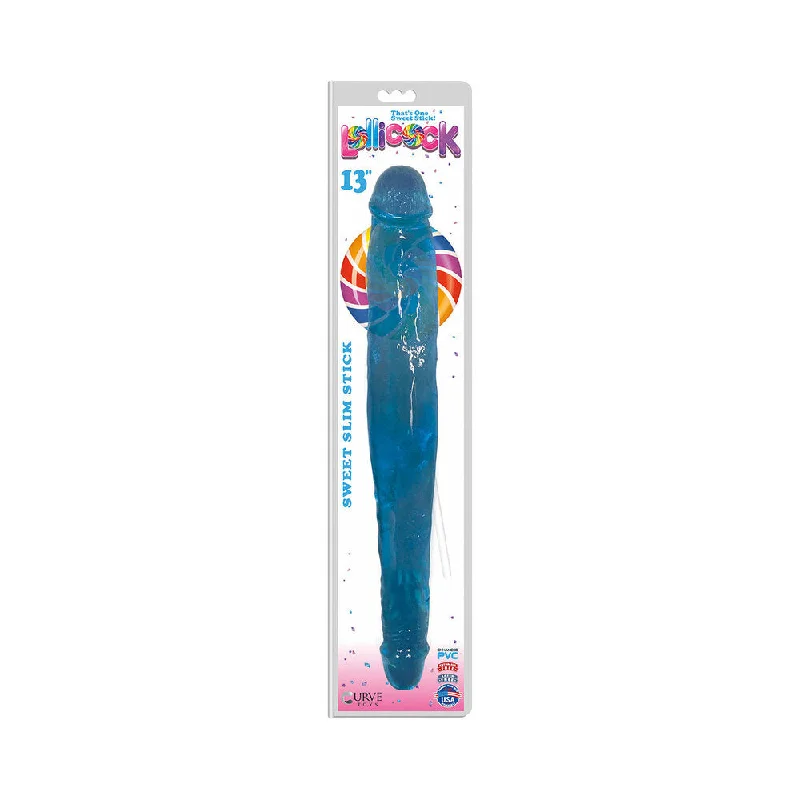 soft rubber blue dildo-Lollicock Sweet Slim Stick 13 in. Dual Ended Dildo Berry