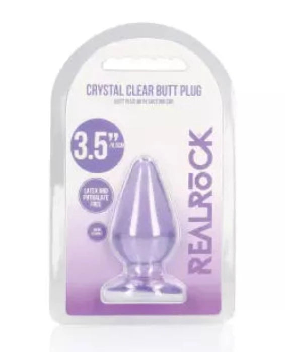 Anal toys for free joy-RealRock 4.5" Clear Anal Plug -Purple