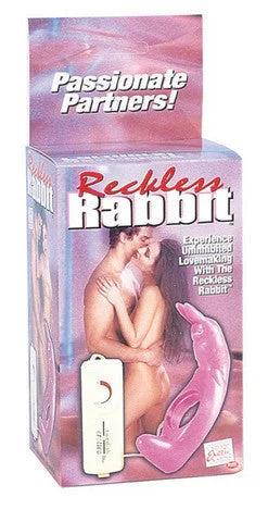 cock ring for shared joy-Reckless Rabbit Massager - Pink