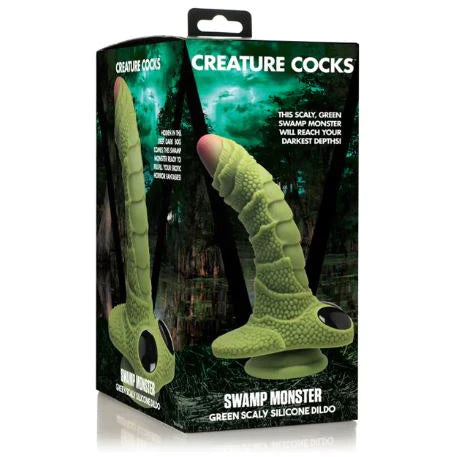 vibrating silicone curved dildo-Creature Cocks Swamp Monster Dildo by XR