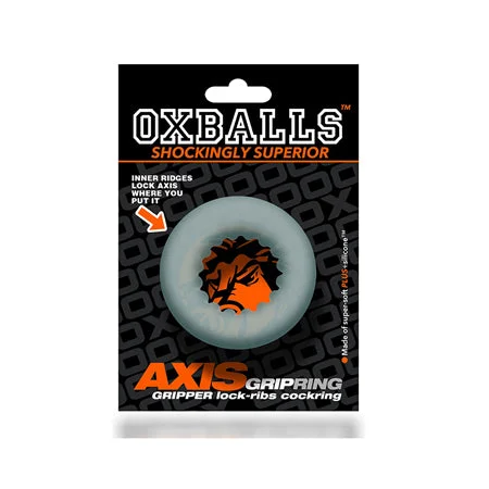 cock ring with pure vibes-Oxballs Axis Rib Griphold Cockring Clear Ice