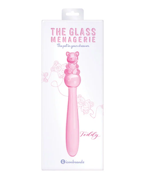 thick silicone green dildo-Glass Menagerie Teddy Glass Dildo - Pink