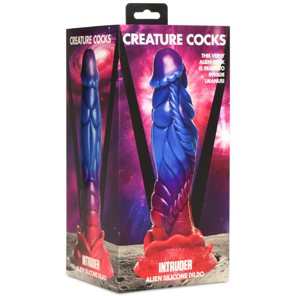 lifelike glass veined dildo-Creature Cocks Intruder Alien Dildo by XR