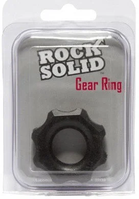 cock ring for sexy vibes-Rock Solid Gear Ring - Black