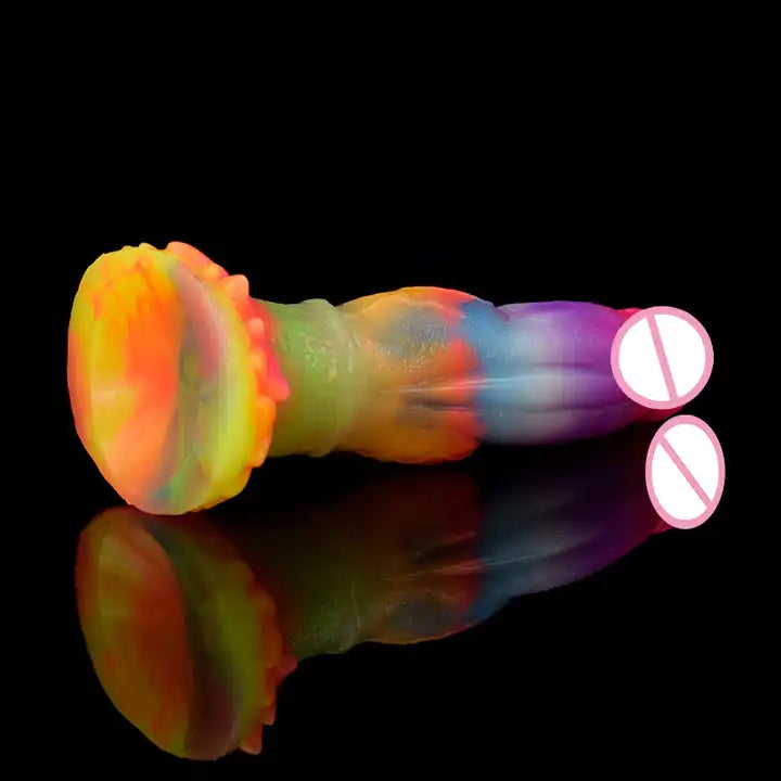 thin rubber pink dildo-Luminescent Realistic Silicone Cock Dildo