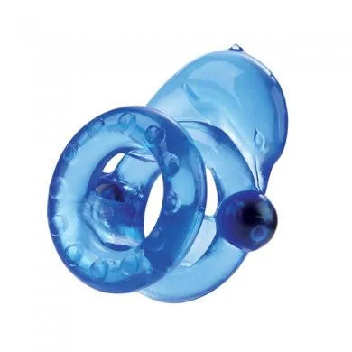 cock ring for curious beginners-Magnetic Power Ring Dolphin Rider Double Ring - Blue