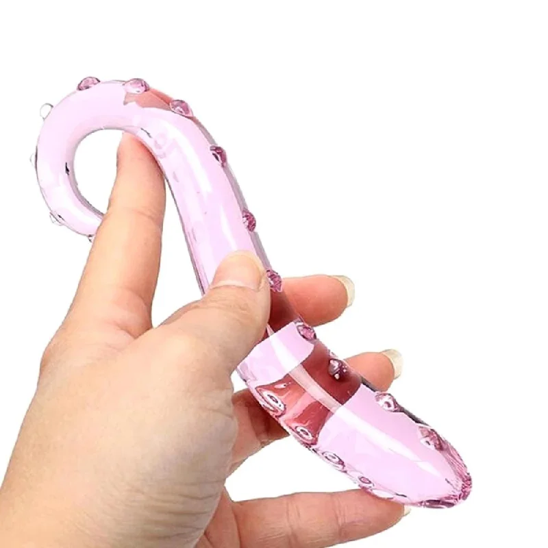 Anal toys with easy tug-Elegant Anal Pink Glass Tentacle Dildo