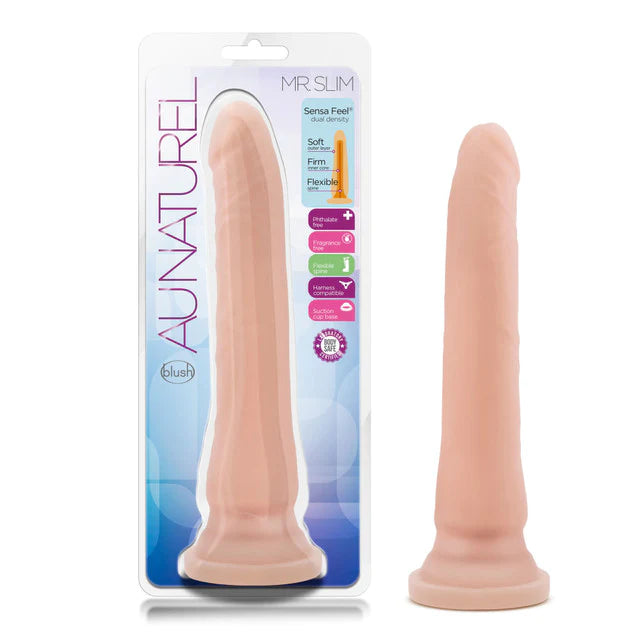 thin rubber fantasy dildo-Au Naturel Mr Slim Dildo 9.25" by Blush