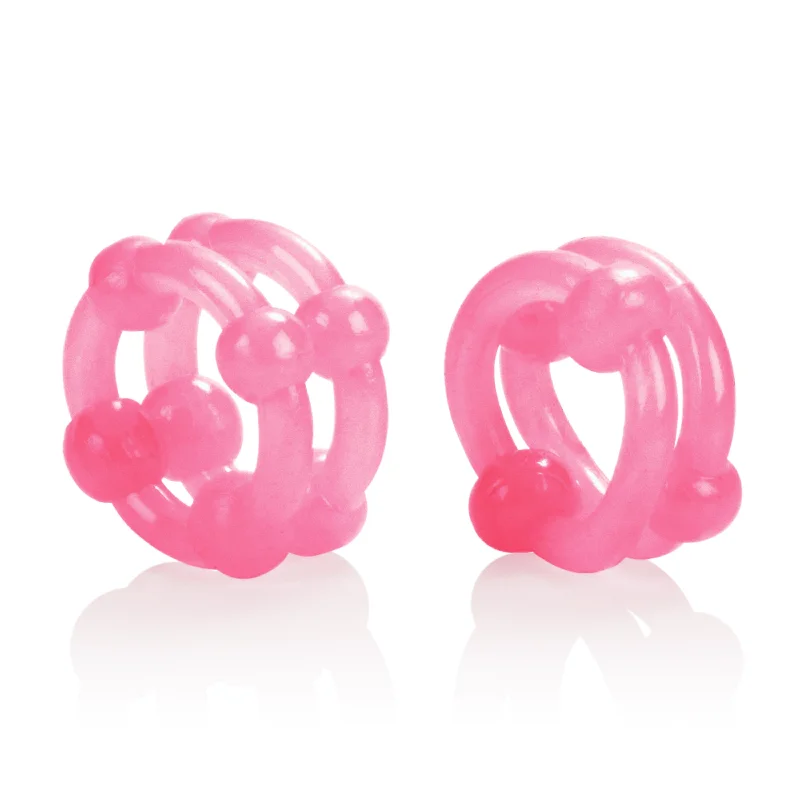 cock ring with snug vibes-Island Rings - Double Stacker - Pink