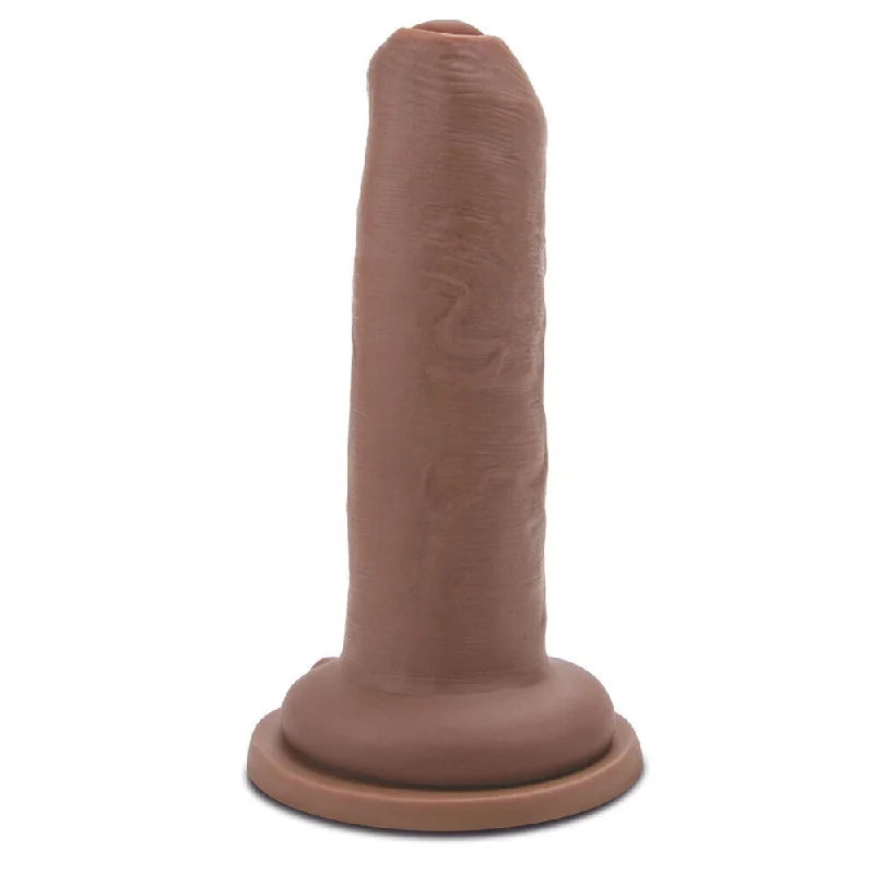 thin rubber pink dildo-Me You Us Uncut Ultra Cock 6 Inch Dildo Flesh Brown