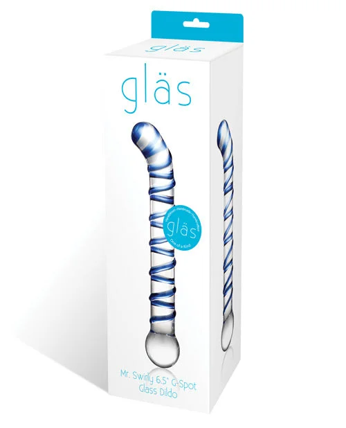 vibrating rubber matte dildo-Glas Mr. Swirly 6.5" G-spot Glass Dildo