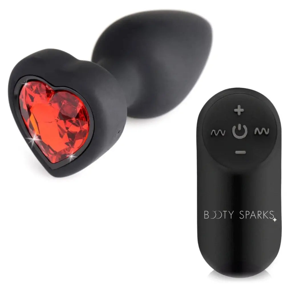 Comfy anal toys styles-Booty Sparks 28x Vibrating Silicone Red Heart Anal Plug