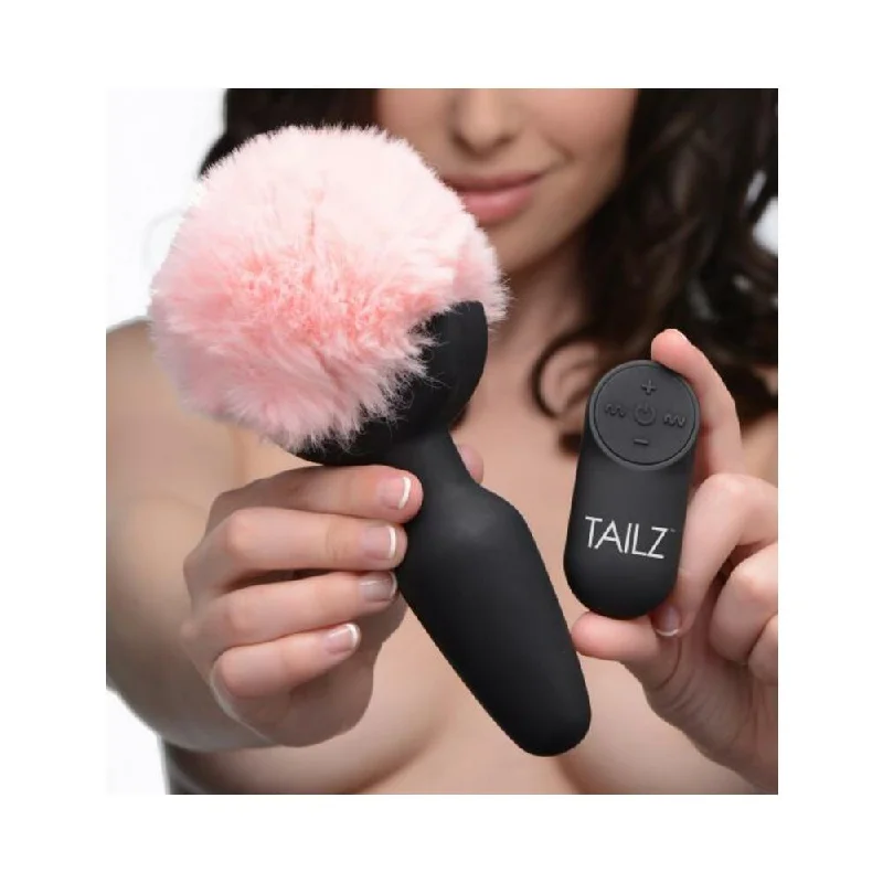 Anal toys for newbie vibes-Pink Bunny Tail Vibrating Anal Plug