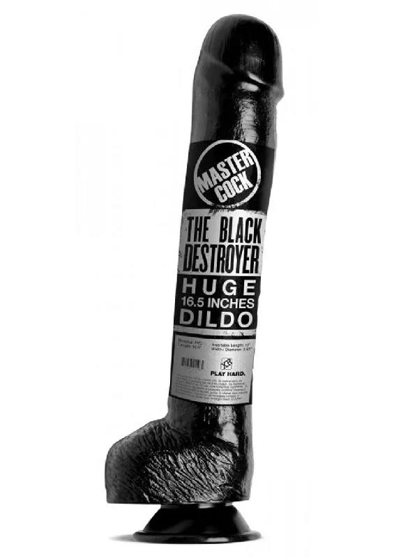 small rubber purple dildo-Mc The Black Destroyer Huge Dildo 16.5