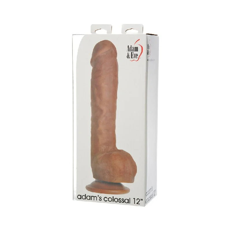 bumpy silicone blue dildo-Adam & Eve Adam's Colossal 12 in. Dildo Brown