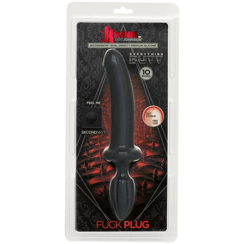 ribbed glass straight dildo-Kink Fuck Plug Double Ended Dildo 10" by Doc Johnson