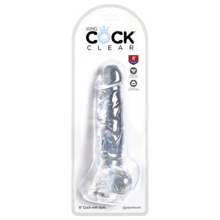 soft glass thin dildo-King Cock Clear With Balls Dildo 8" by Pipedream Products®